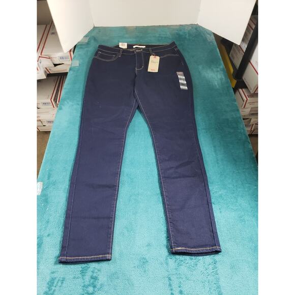 Levis 721 Jeans Size 14 Womens Blue Pants Stretch Denim High Rise Skinny NWT - Picture 1 of 16